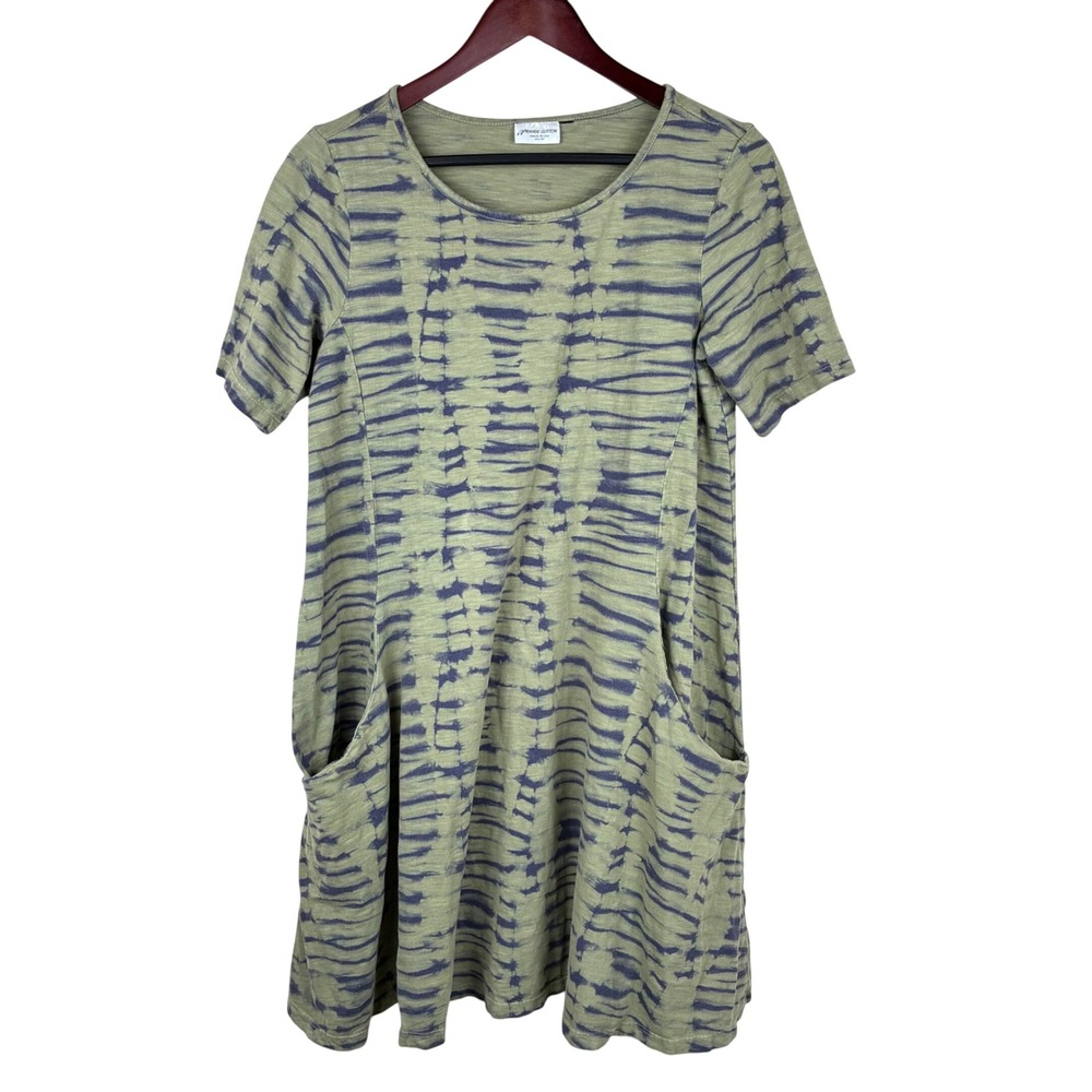 Prairie Cotton Womens Dress Sz S Lagenlook Jersey Boho Tie Dye Earthy Granola